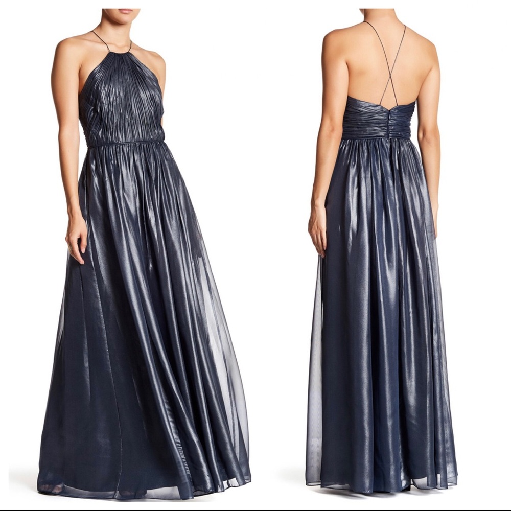 Vera Wang Lavender Metallic Chiffon Gown